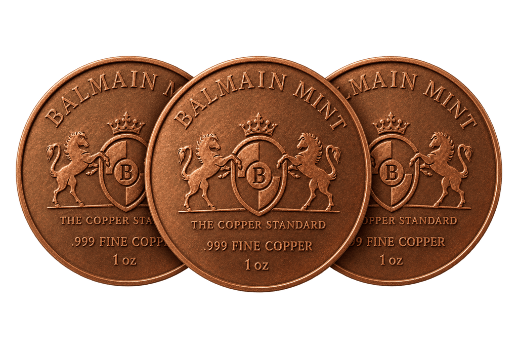 1oz Balmain Mint Copper Coins - 3 Pack - Balmain Mint