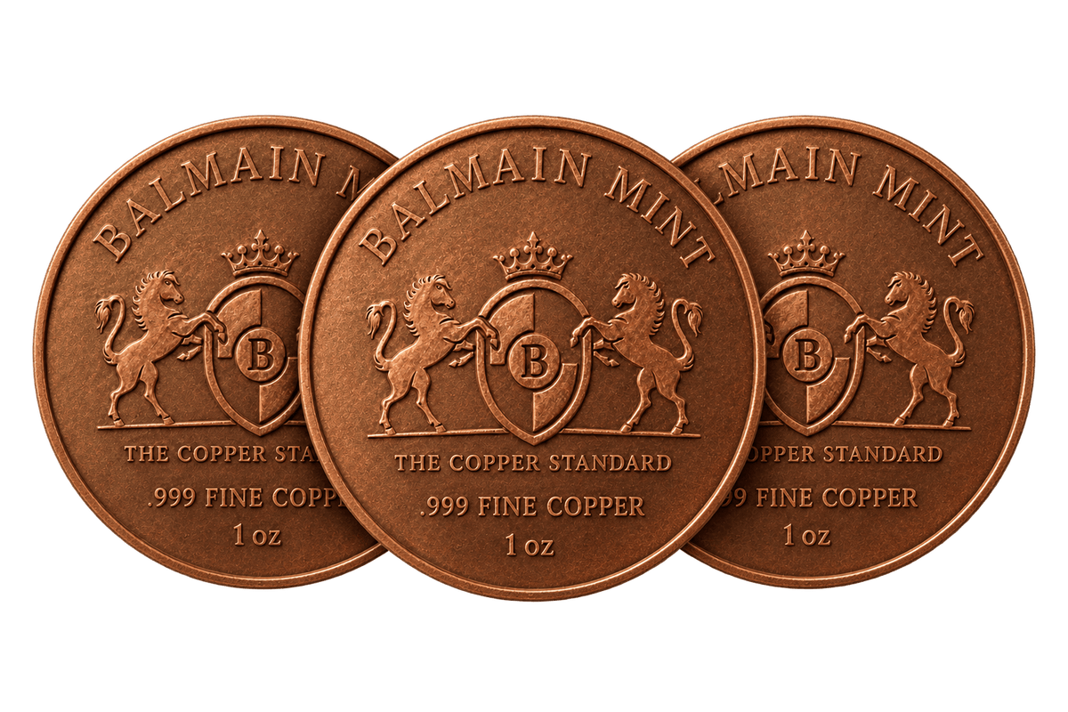 1oz Balmain Mint Copper Coins - 3 Pack - Balmain Mint
