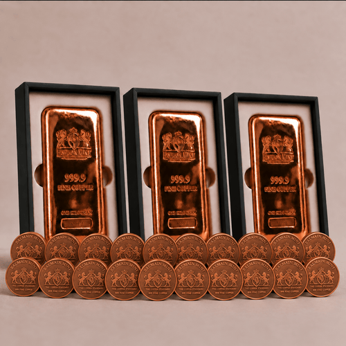 Collectors Bundle - 3 Copper Bars + 20 Copper Coins - Balmain Mint