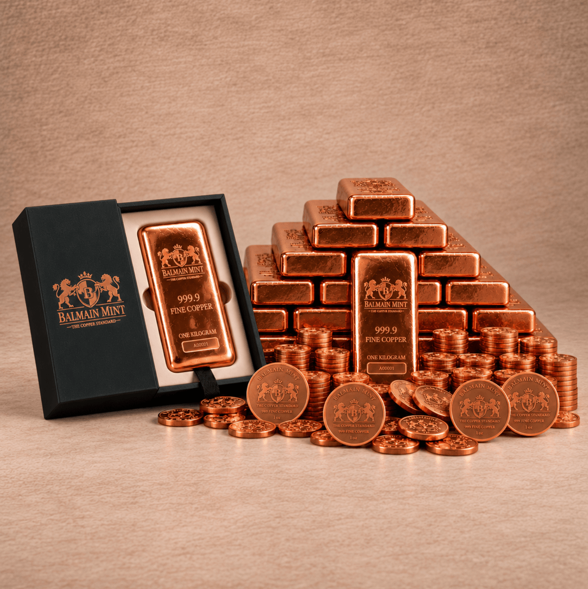 20kg - Heritage Copper Bullion Bar - Balmain Mint